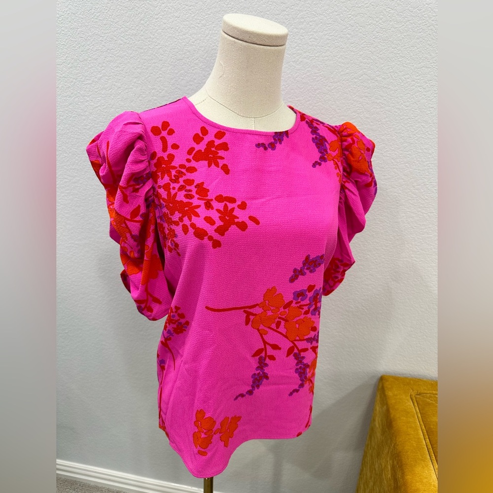 Sugarlips Floral Beverly Drape Sleeve Blouse